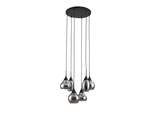 Hanglamp Lungo glas smoke zwart