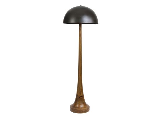 Vloerlamp Jovany hout zwart