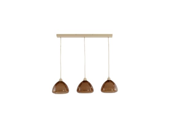 Hanglamp Bisho zandbeige bruin glas