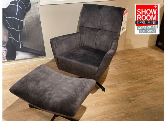 Fauteuil en hocker Benia - showroommodel