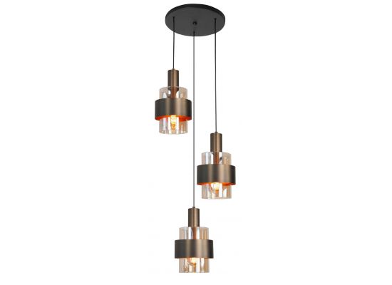 Hanglamp Marrone 3-lichts Rond Brons/Bruin