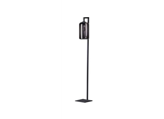 Jaro vloerlamp zwart metaal/glas smoke