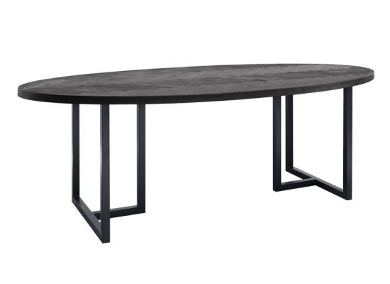 Ovale eettafel Veneta 230x110 eikenfineer zwart