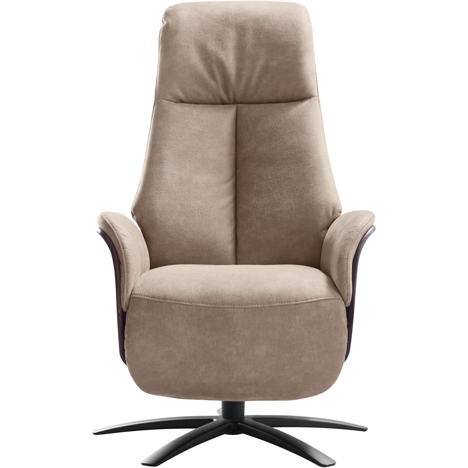 Relaxfauteuil Serio beige donker hout premium comfort