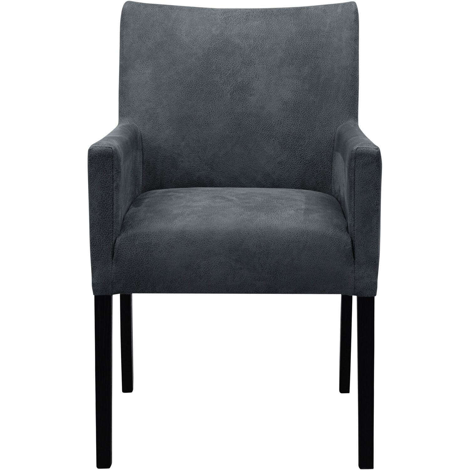 Eetkamerstoel met armleuning Avanza microleder donkergrijs