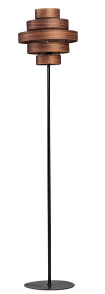 Vloerlamp Walnut 5-rings INHOUSE