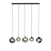 Hanglamp Macato zwart smoke glas 5-lichts