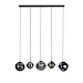 Hanglamp Macato zwart smoke glas 5-lichts
