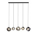 Hanglamp Macato zwart smoke glas 5-lichts