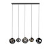 Hanglamp Macato zwart smoke glas 5-lichts