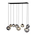 Hanglamp Macato zwart smoke glas 8-lichts