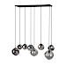 Hanglamp Macato zwart smoke glas 8-lichts