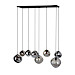 Hanglamp Macato zwart smoke glas 8-lichts