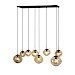 Hanglamp Macato zwart amber glas 8-lichts