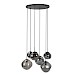 Hanglamp Macato zwart smoke glas 6-lichts