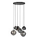 Hanglamp Macato zwart smoke glas 6-lichts