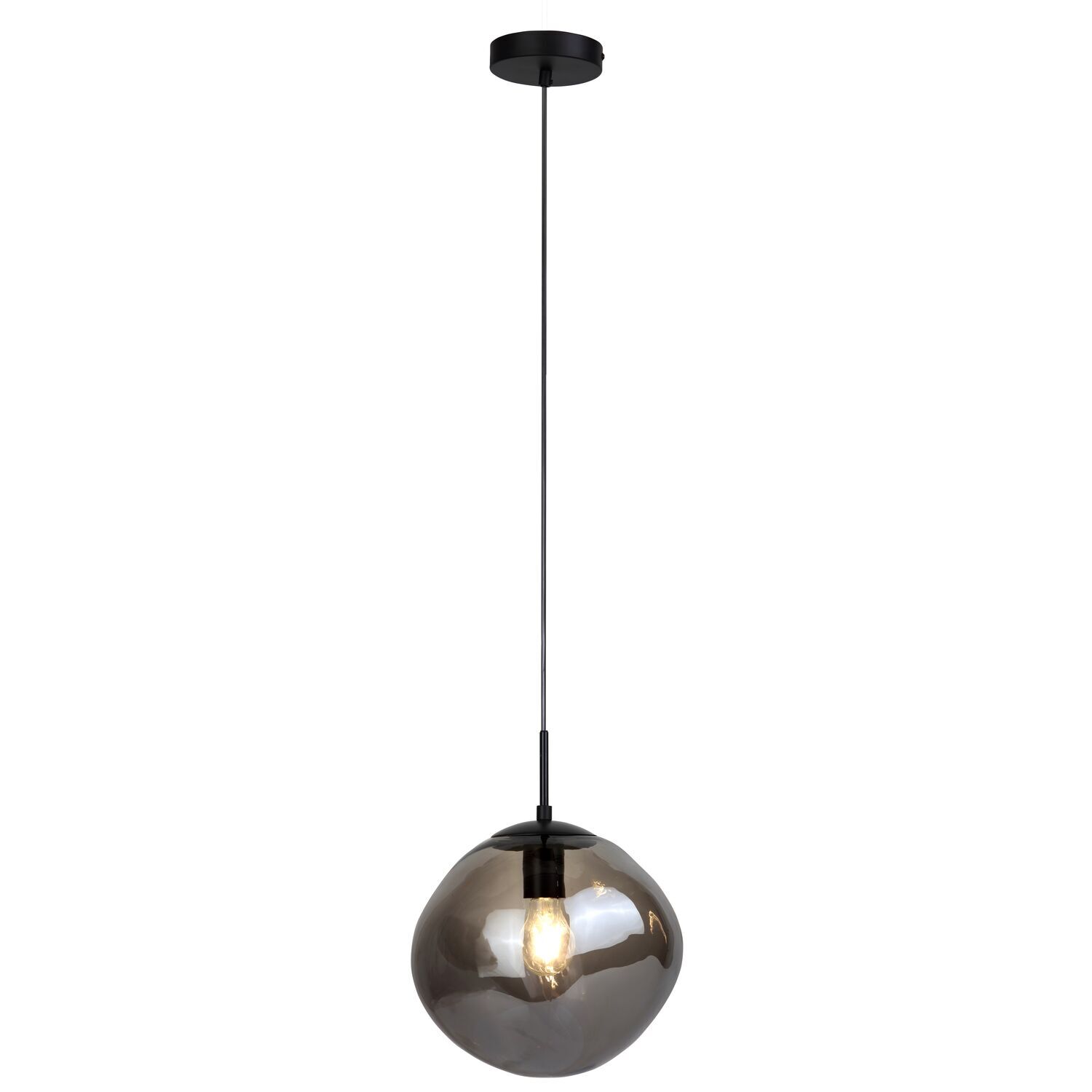 Hanglamp Macato zwart smoke glas 1-lichts
