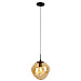 Hanglamp Macato zwart amber glas 1-lichts
