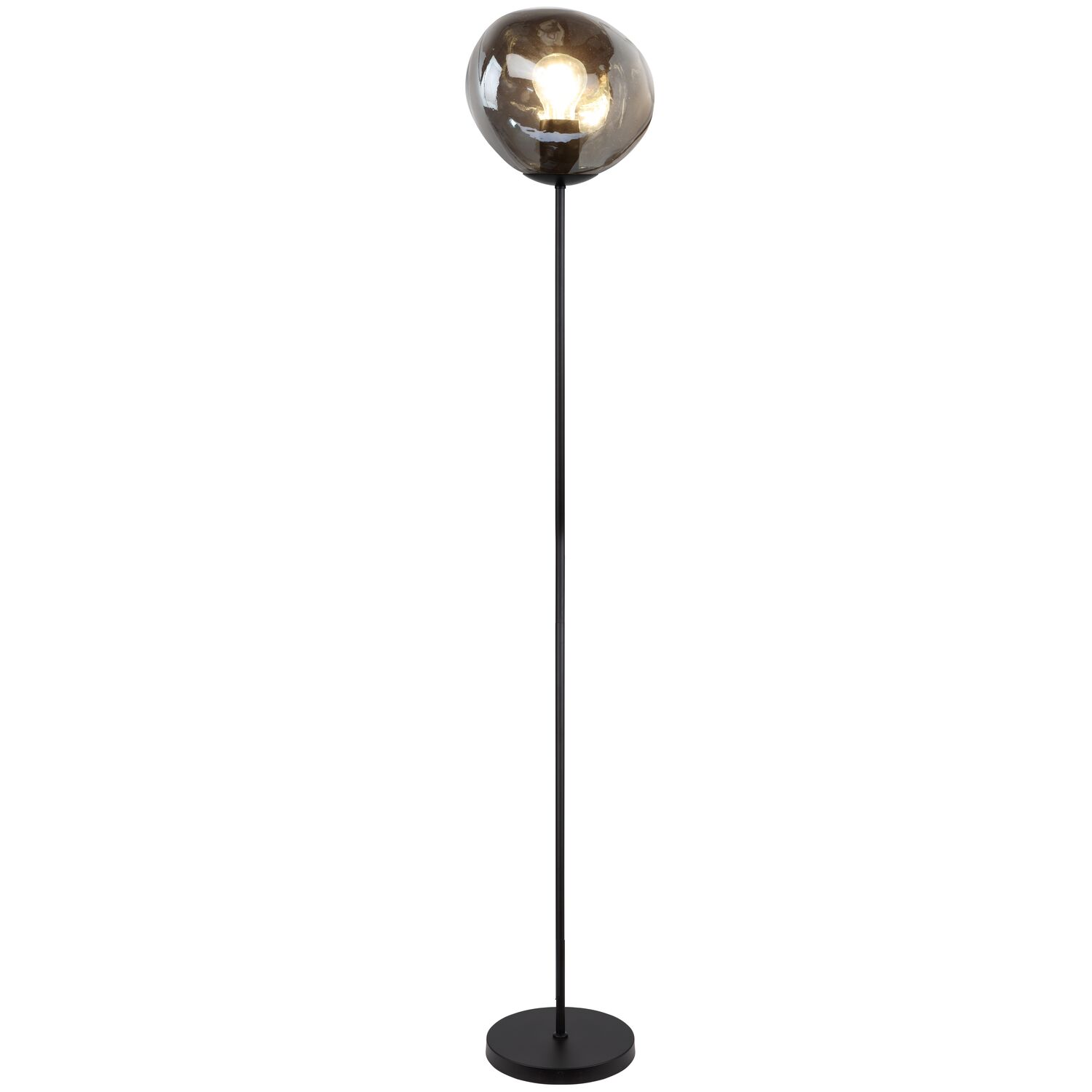 Vloerlamp Macato zwart smoke glas 1-lichts