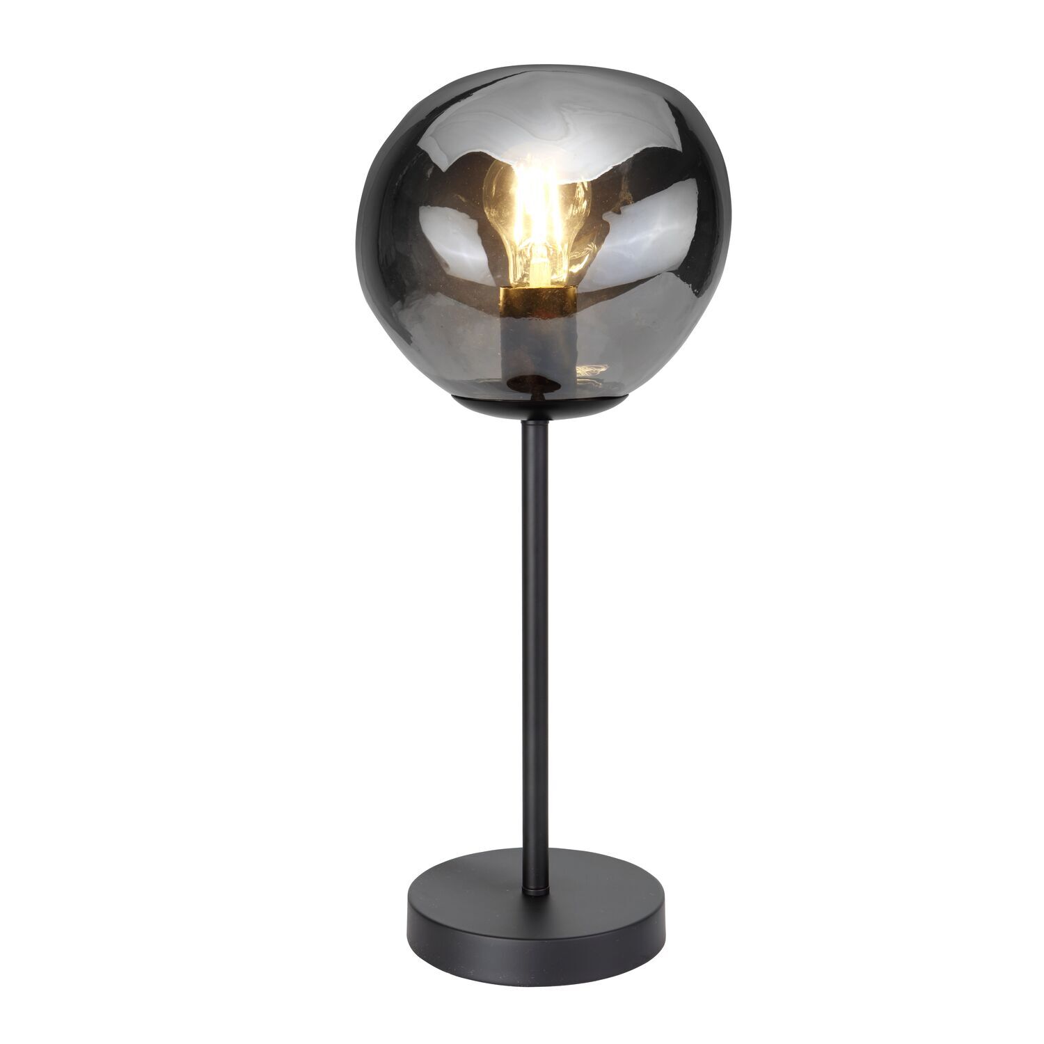 Tafellamp Macato zwart smoke glas 1-lichts
