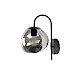Wandlamp Macato zwart smoke glas 1-lichts