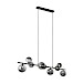 Hanglamp Olivento zwart smoke glas 9-lichts