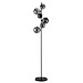 Vloerlamp Olivento zwart smoke glas 6-lichts