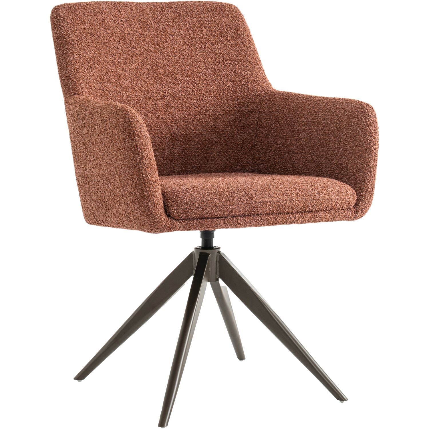 Eetkamerstoel Vinta terracotta metaal bruin