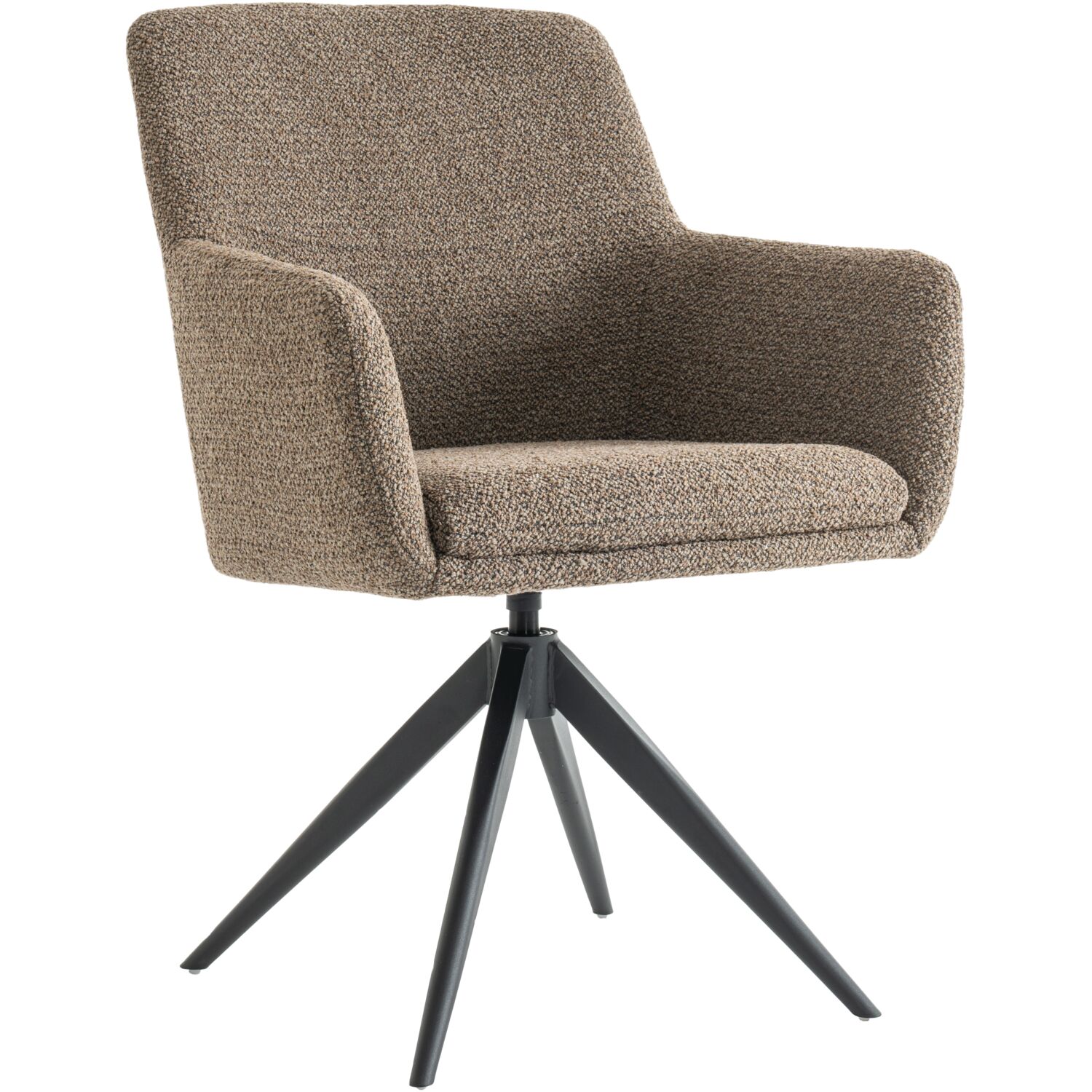 Eetkamerstoel Vinta bruin metaal zwart