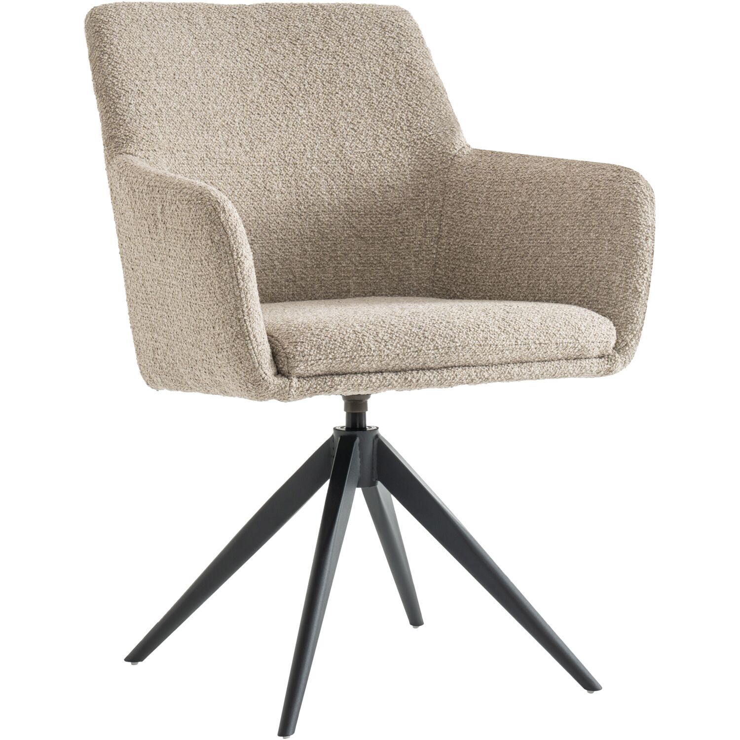 Eetkamerstoel Vinta beige metaal zwart