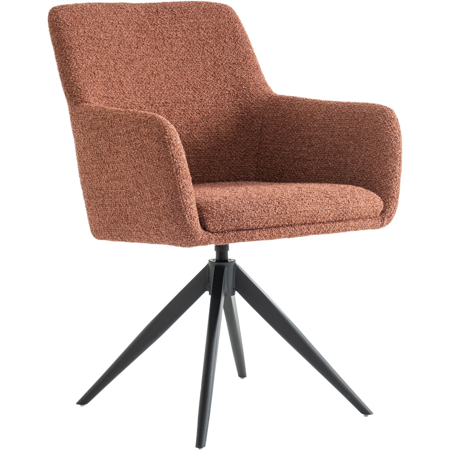 Eetkamerstoel Vinta terracotta metaal zwart