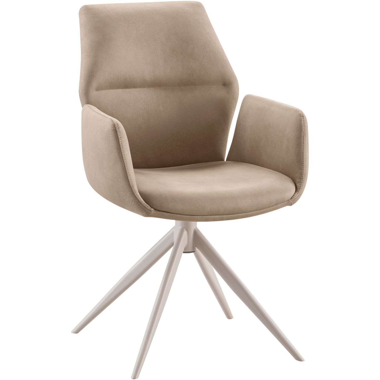 Eetkamerstoel Faido microvezel taupe poot grijs