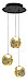 Hanglamp Melina zwart + messing + amber acryl 3 lichtpunten