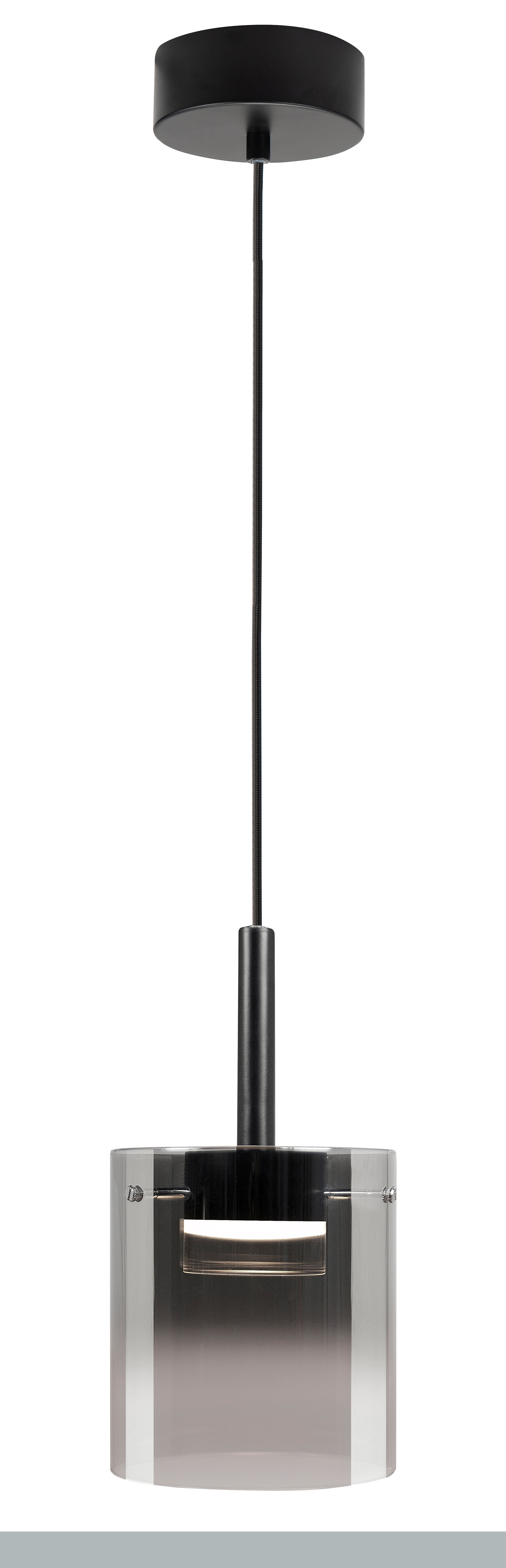 Hanglamp Salerno zwart + smoke glas