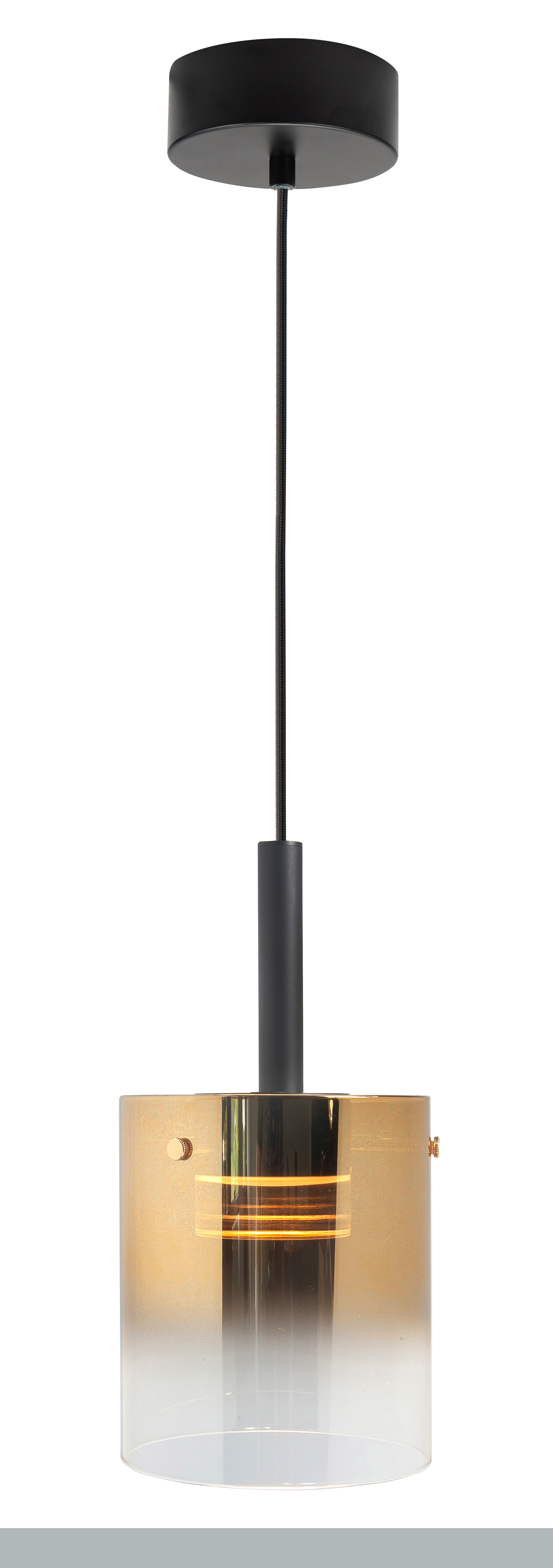 Hanglamp Salerno zwart + goud glas