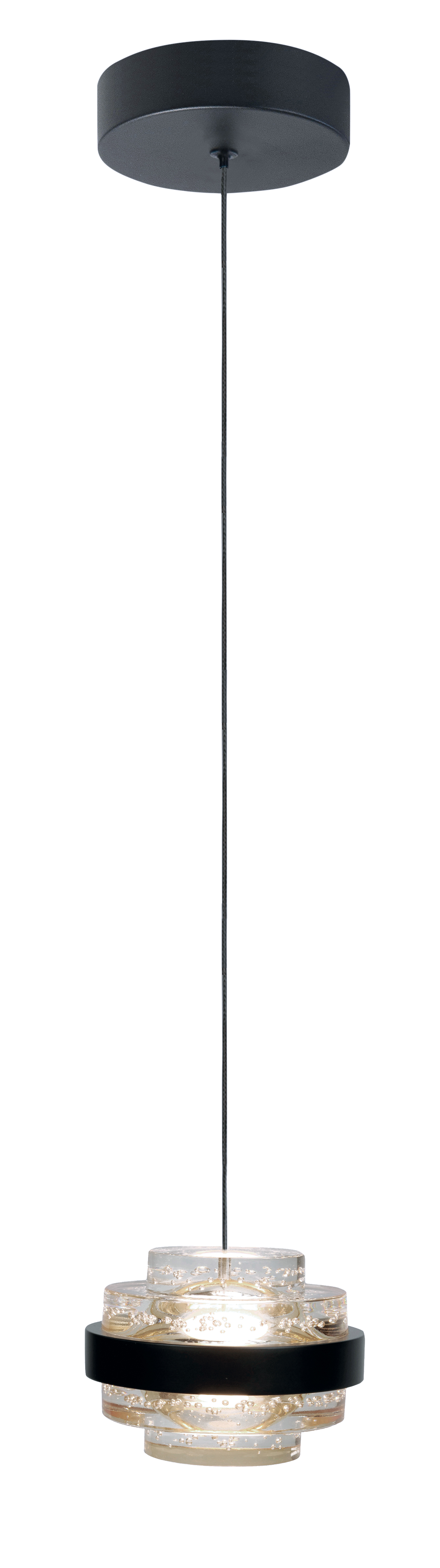 Hanglamp Dynasty zwart + doorzichtig acryl