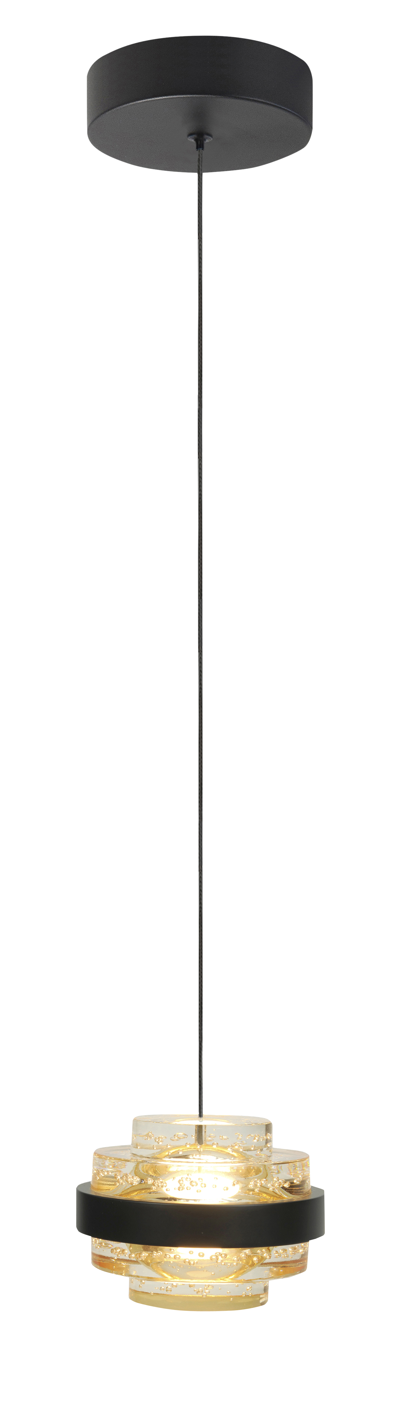 Hanglamp Dynasty zwart + champagne acryl