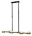 Hanglamp Dynasty zwart + champagne acryl 6 lichtpunten