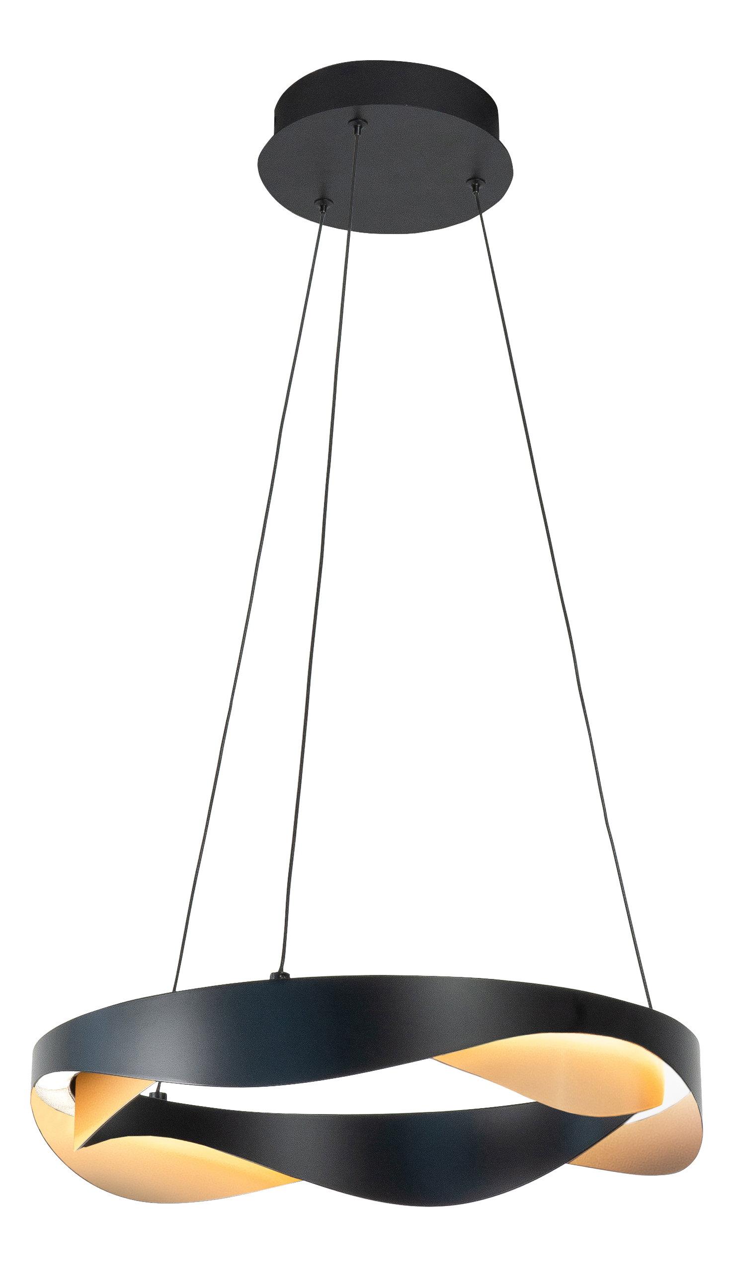 Hanglamp Ascoli zwart + goud 40cm