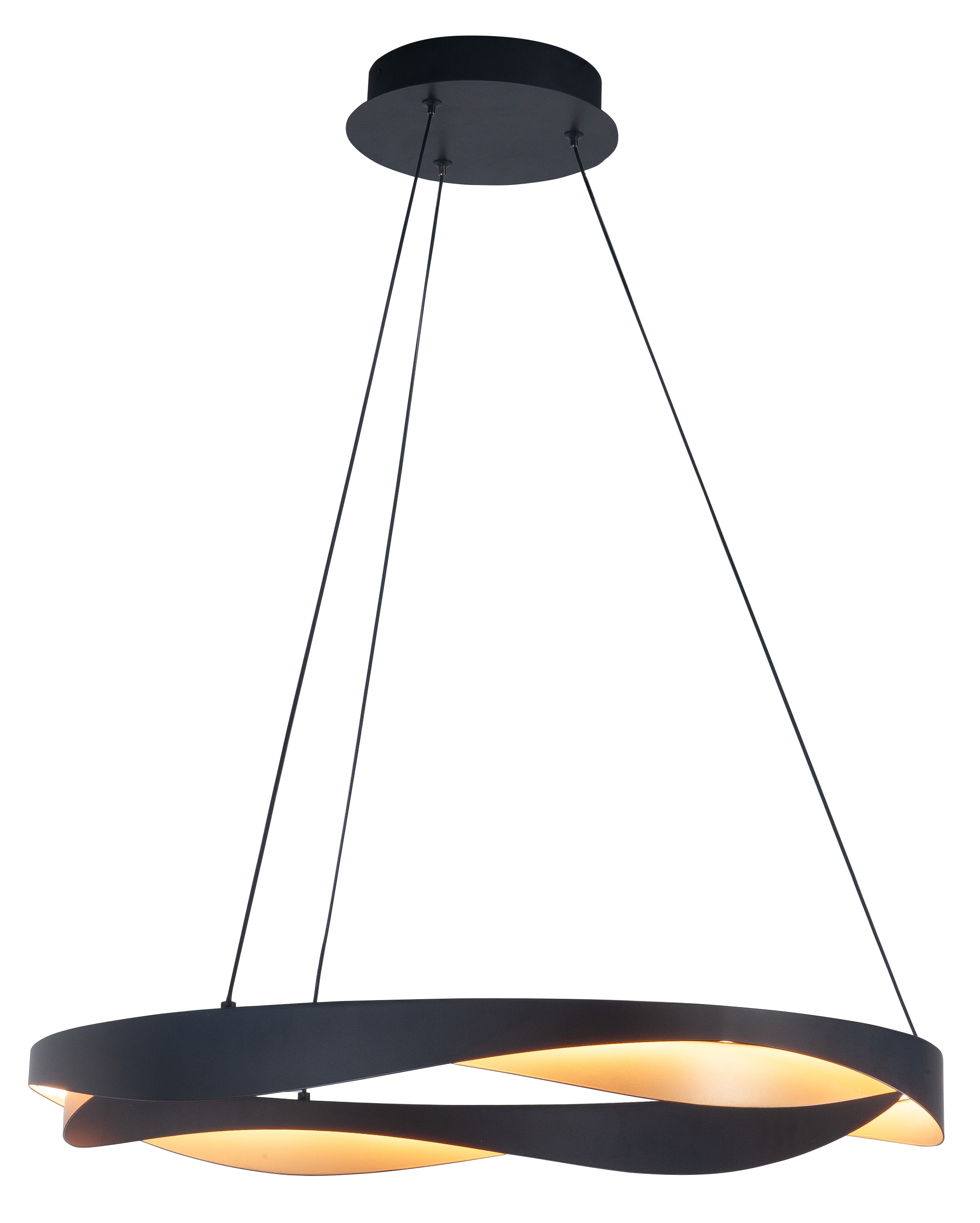 Hanglamp Ascoli zwart + goud 64cm