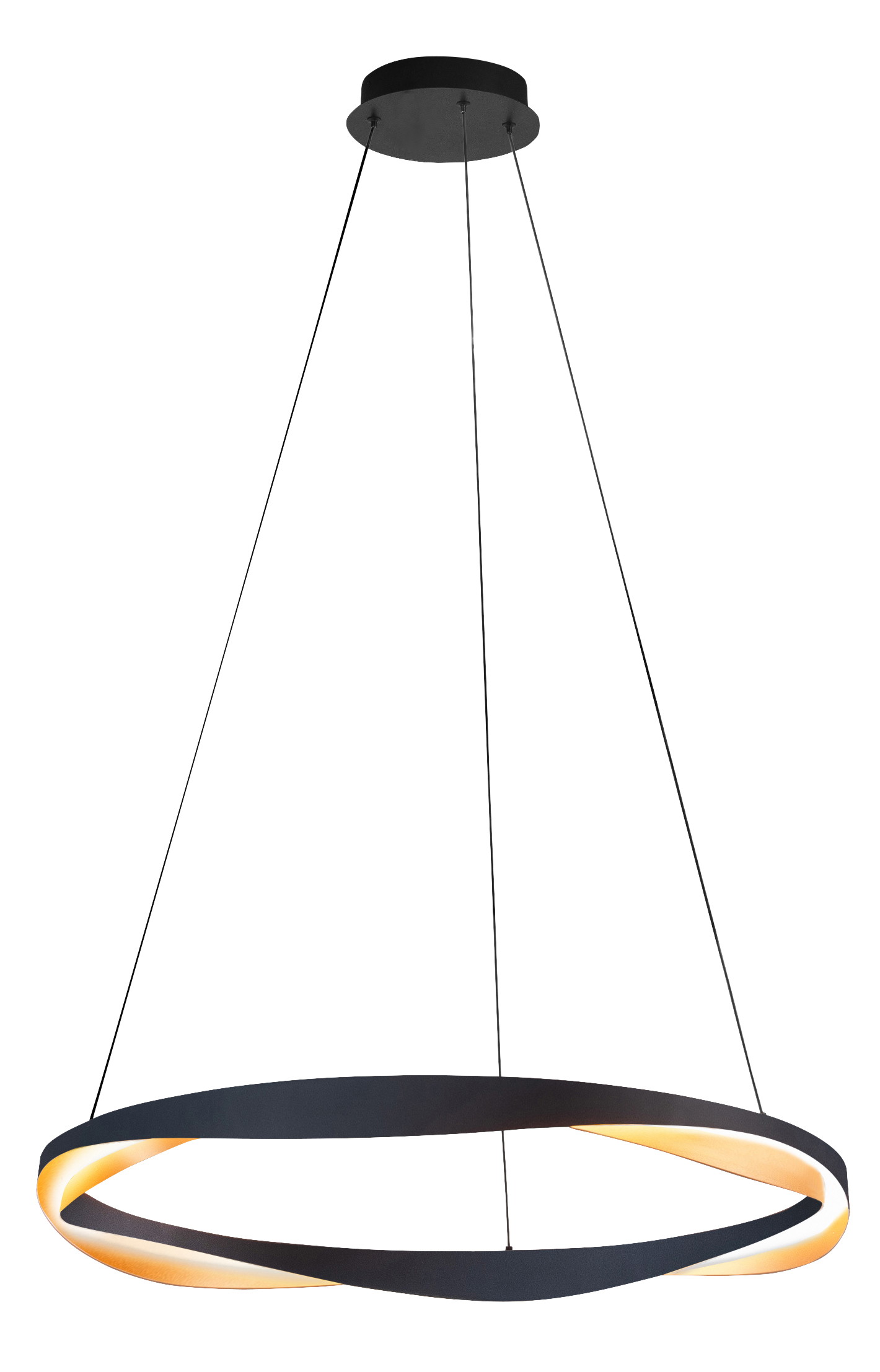 Hanglamp Ascoli zwart + goud 85cm