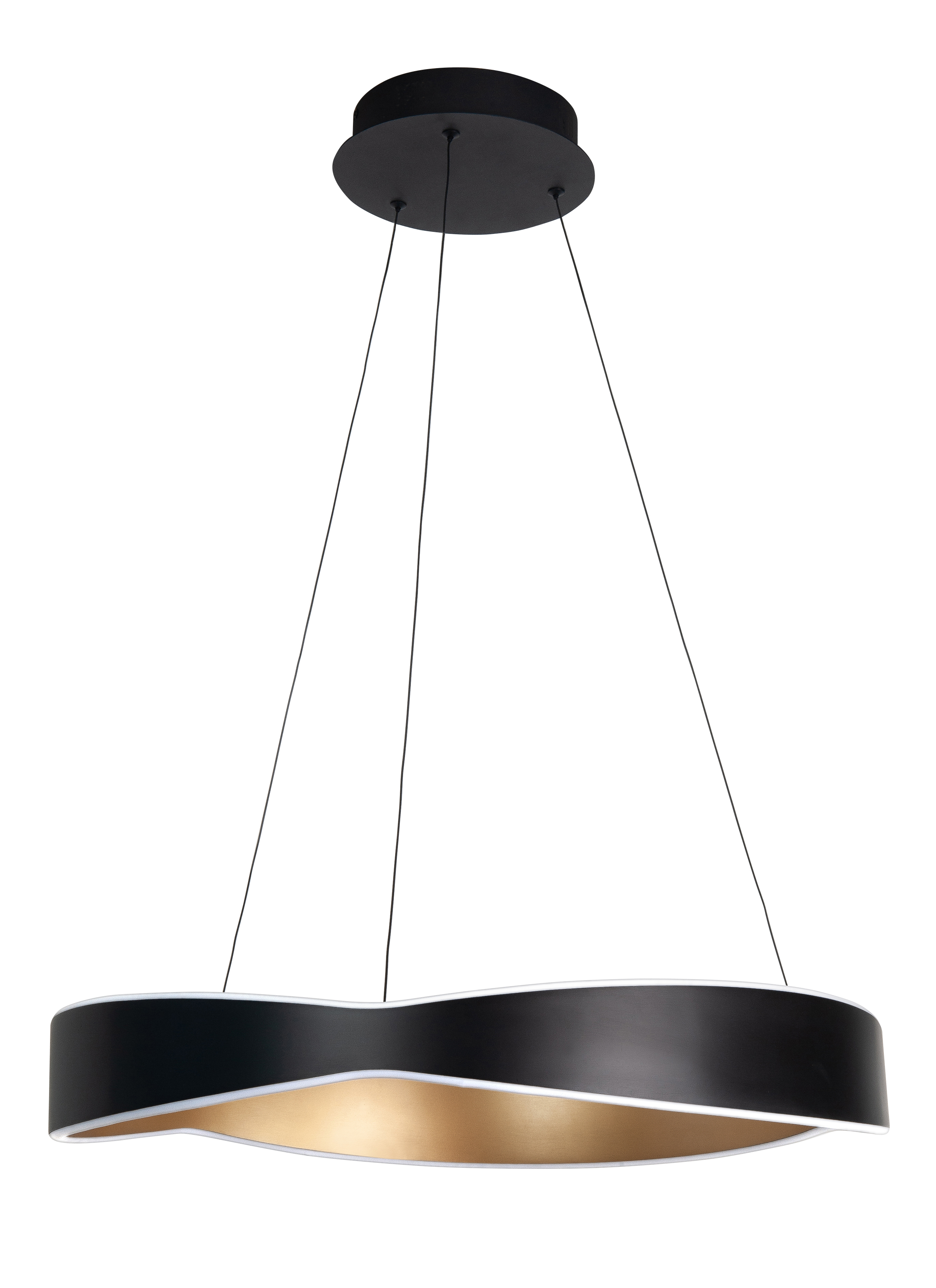 Hanglamp Onda zwart + goud