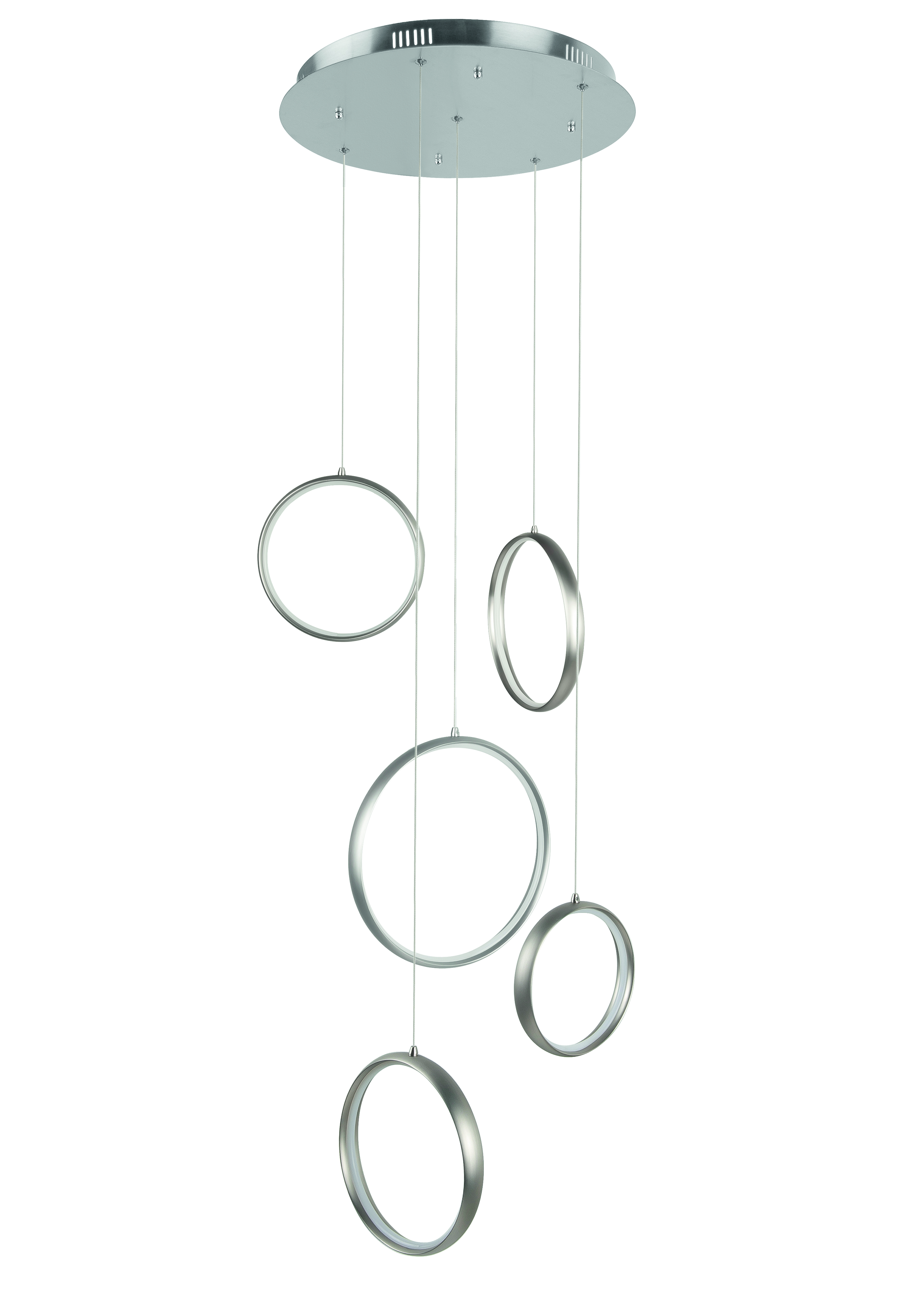 Hanglamp Olympia nikkel 5 lichtpunten