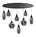 Hanglamp Cambio ovaal zwart + smoke glas 8 lichtpunten