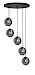 Hanglamp Fantasy Apple rond zwart + smoke glas 5 lichtpunten