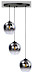 Hanglamp Fantasy rond zwart + smoke glas 3 lichtpunten