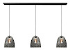 Hanglamp Fantasy rechthoek zwart + smoke glas 3 lichtpunten