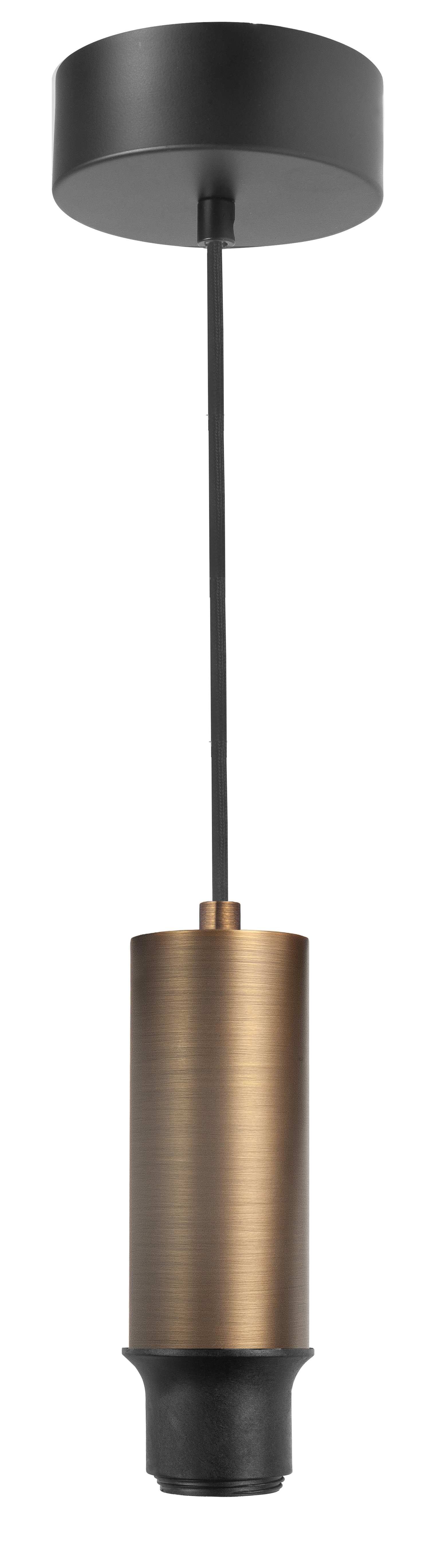 Hanglamp Perugia zwart + brons gloeilamp