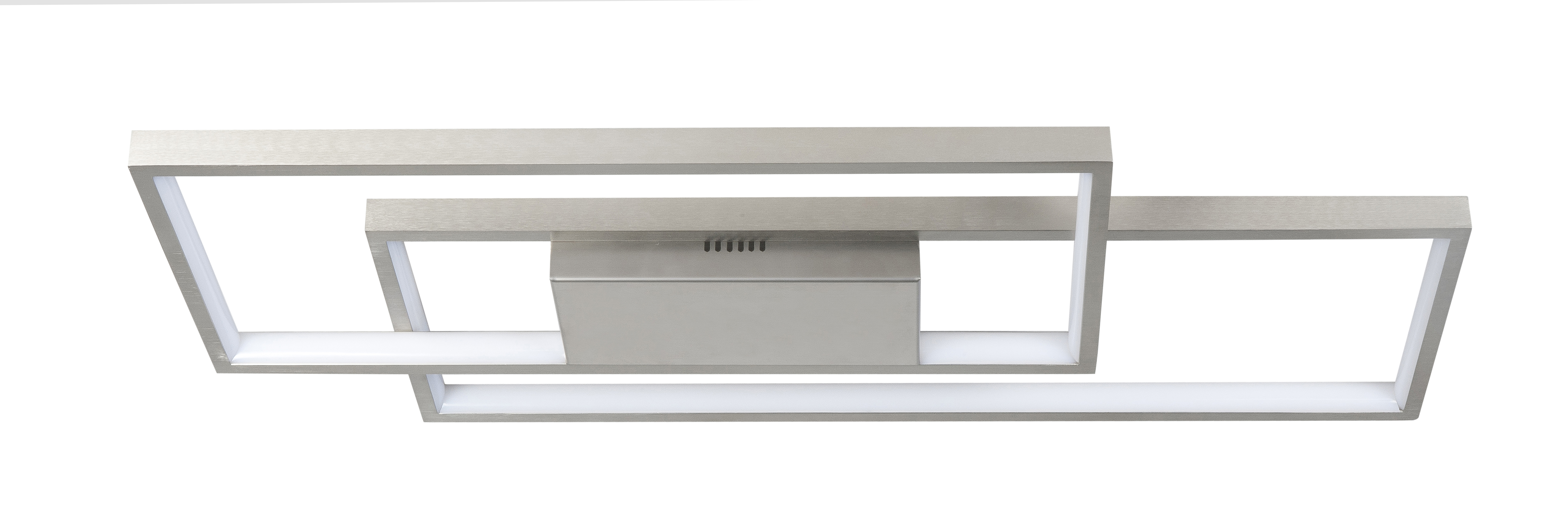 Plafondlamp Piazza nikkel rechthoek