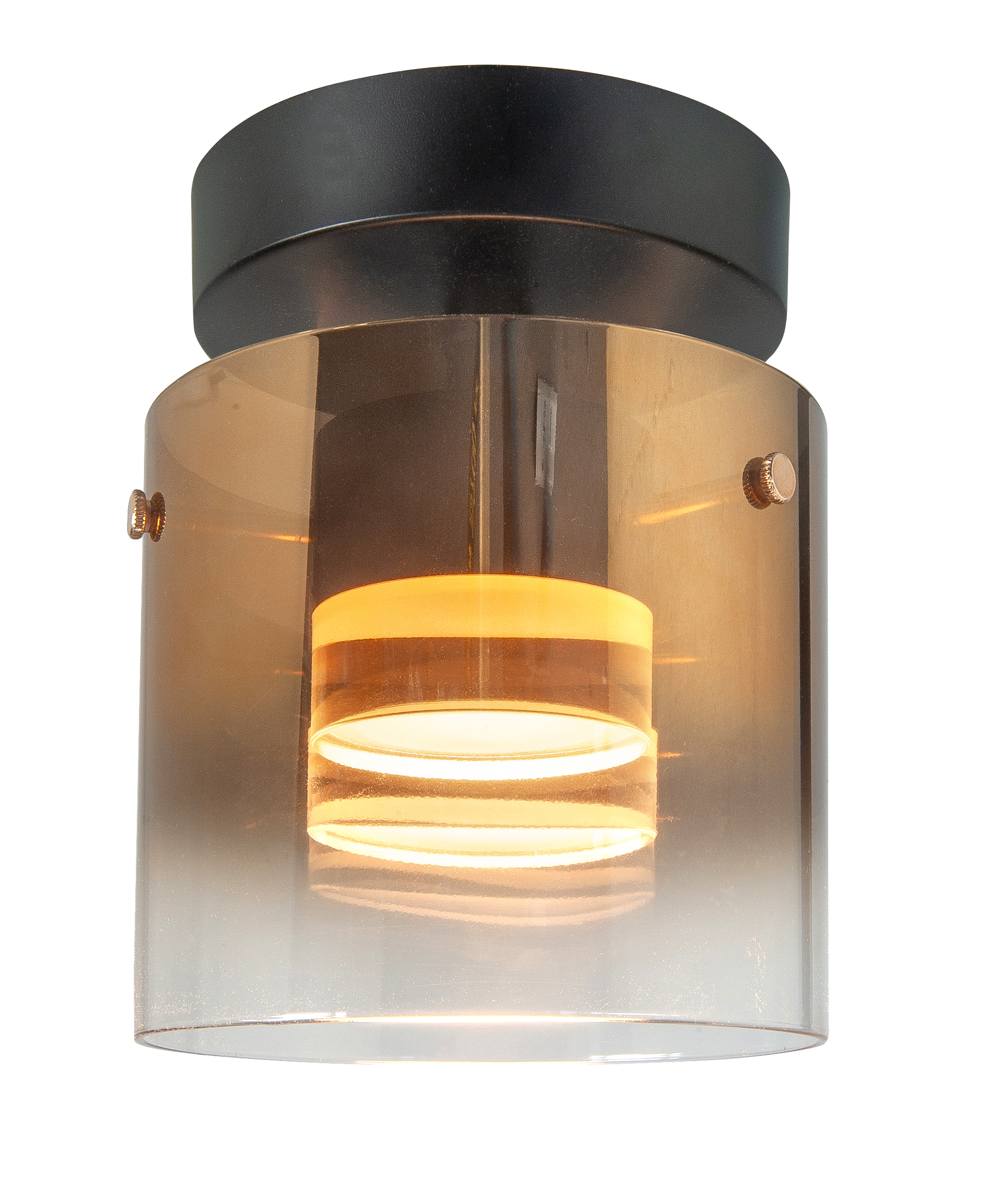 Plafondlamp Salerno zwart + goud glas